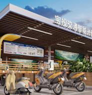 智能光储充放一体充电站效果图表现
